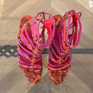 Brian Atwood fascia heels with laced back